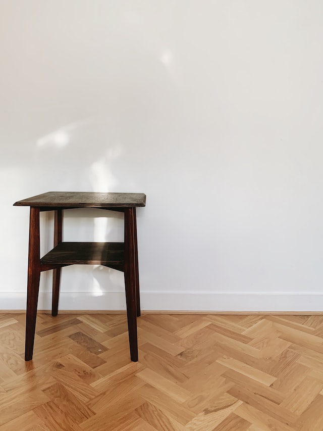 chair standing on vinyl floor